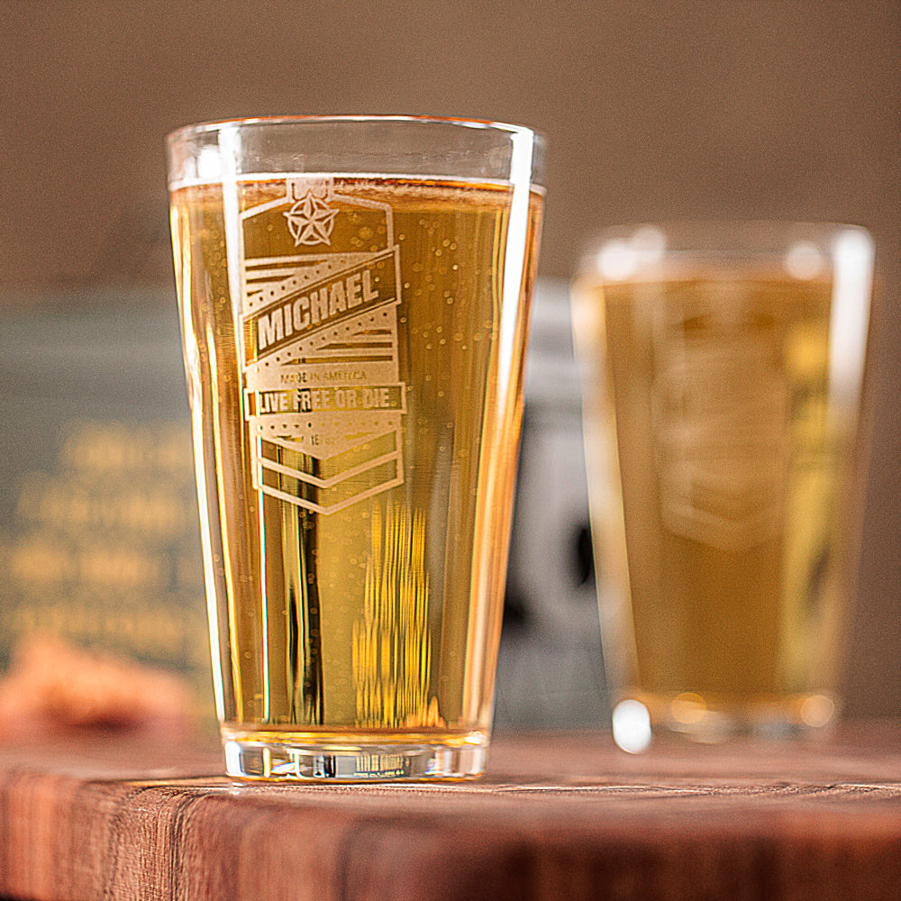 Laser-Etched Personalized Pint Glasses