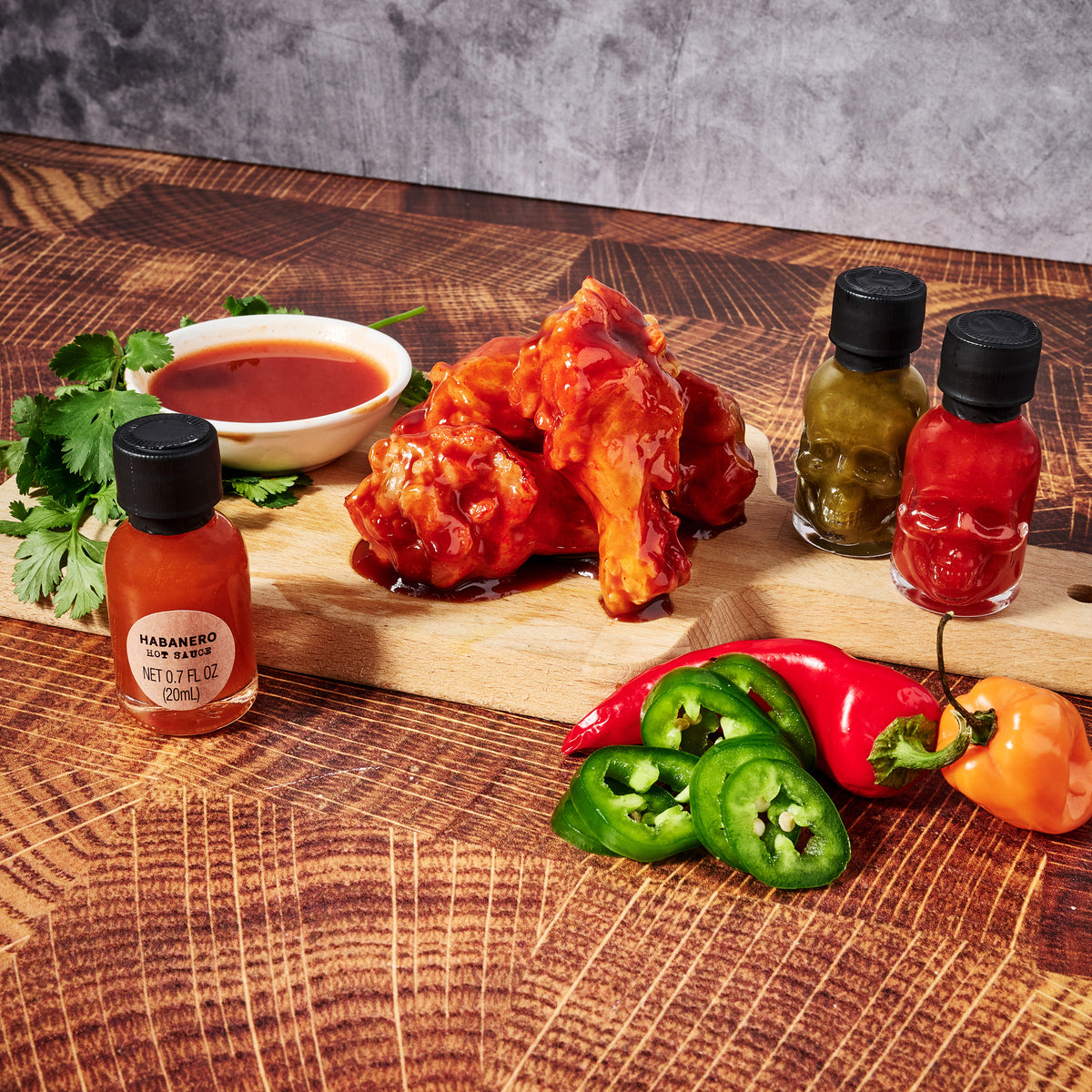 Skull Inferno Hot Sauce Flight