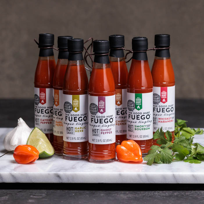 The Good Hurt Fuego Hot Sauce Gift Set, Pack of 7