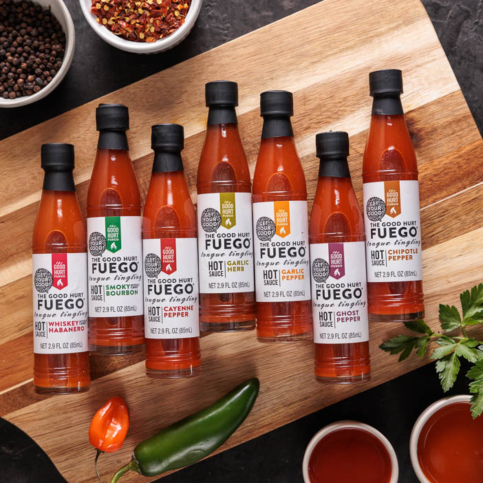 The Good Hurt Fuego Hot Sauce Gift Set, Pack of 7